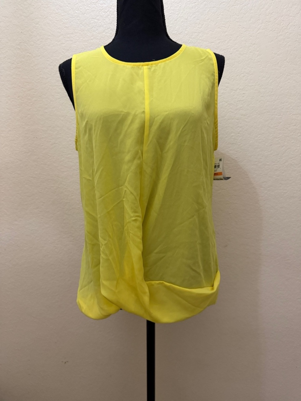 INC International Concepts Bright Yellow Sleeveless Chiffon Top